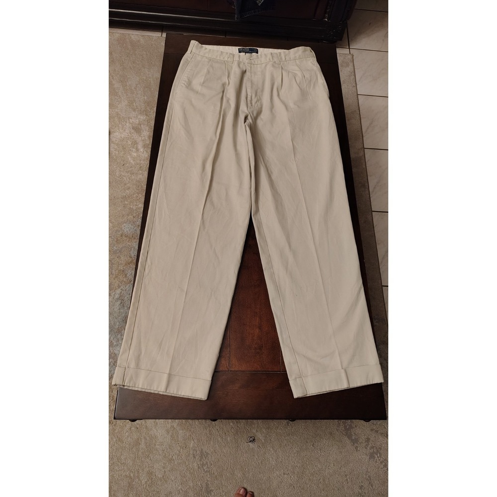 Polo Ralph Lauren Chino Pants Men's 36X32‎ Flat Front Beige khaki Pants